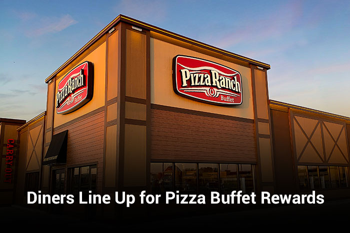 Diners Line Up for Pizza Buffet Rewards