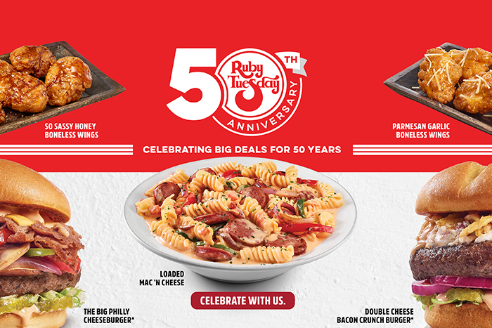 Ruby Tuesday Celebrates 50th Anniversary with New Flavors, Promotions